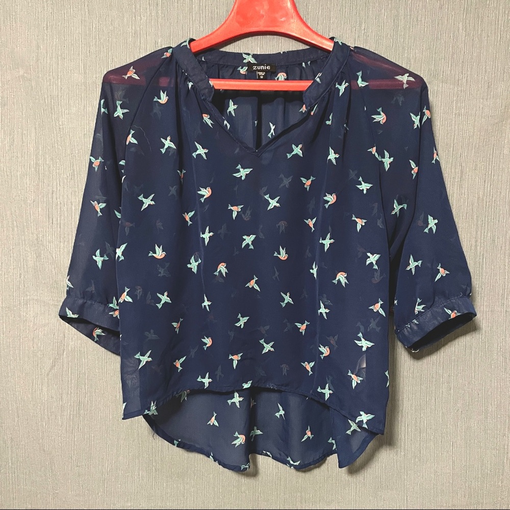 Crop Top Songbird Print